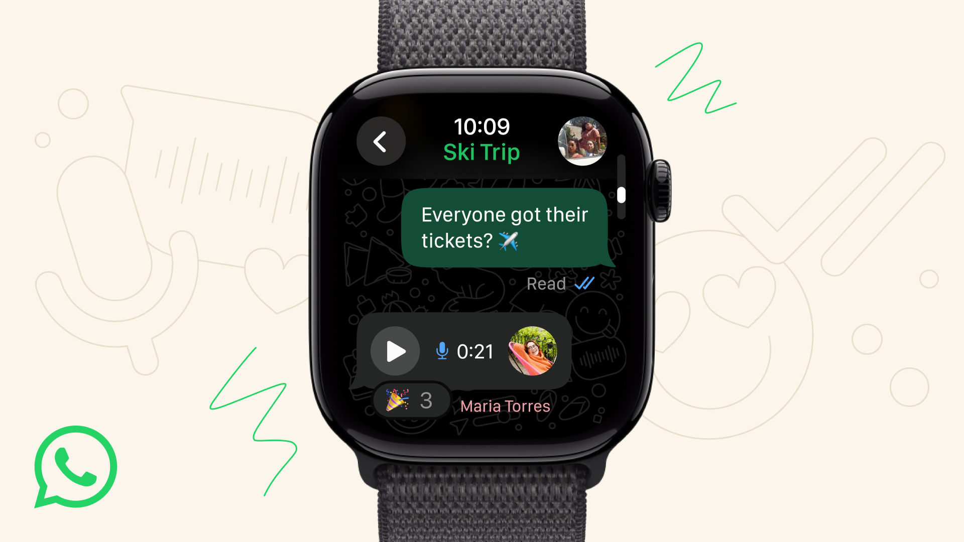 foto: aplikasi whatsaap apple watch