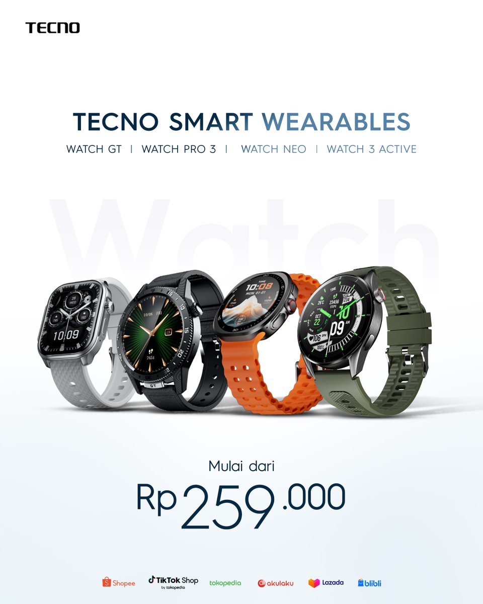 foto: Tecno Watch GT, Watch Pro 3, Watch Neo, dan Watch 3 Active.