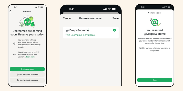 foto: fitur whatsapp username